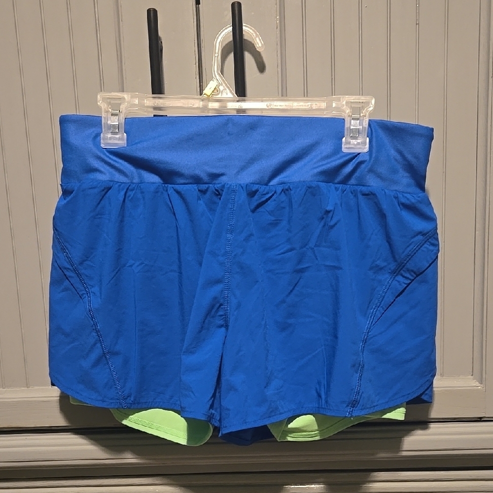 Blue and Green Athletic Shorts